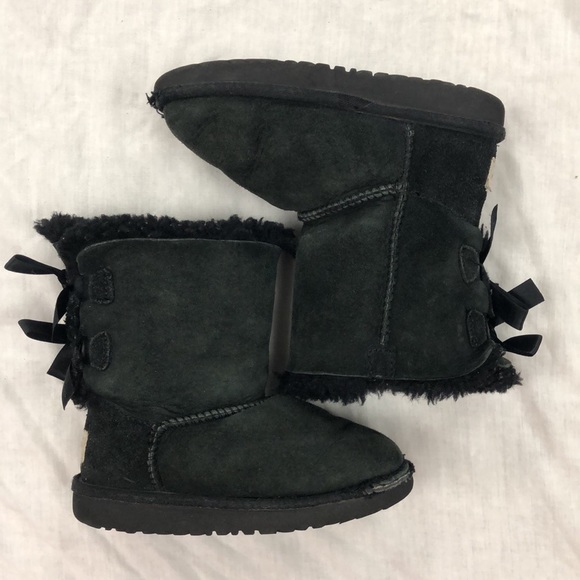 UGG Kids Bailey Bow Black Boots (S/N 3280T)/ Size: 10 Toddler - Picture 10 of 11